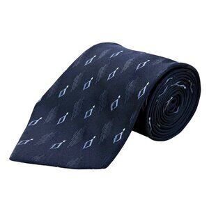 Axist Mens Navy Blue Silk Patterned Tie With Geometric Diamond Design Classic Le